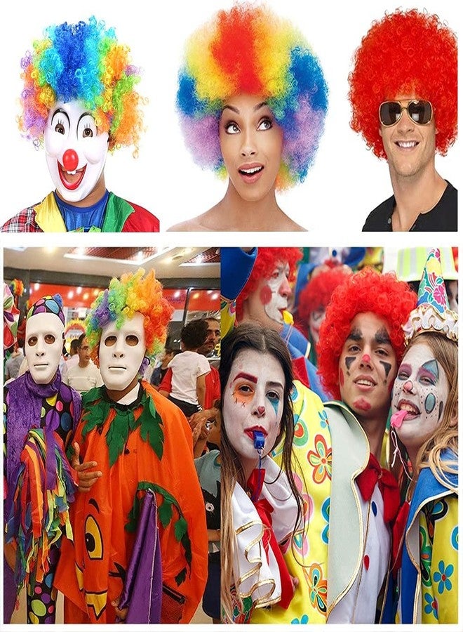 Toyshine Funny Clown Curly Afro Rainbow Wig Disco Theme For Youth Adult Women Men's Party Halloween Costume - Image 2